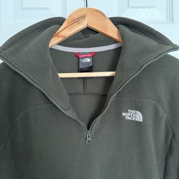 The North Face Womens Quarter Zip Pullover Fleece Jacket Green Medium - Picture 3 of 7